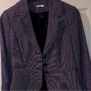 White House Black Market Monochrome Houndstooth Jacket